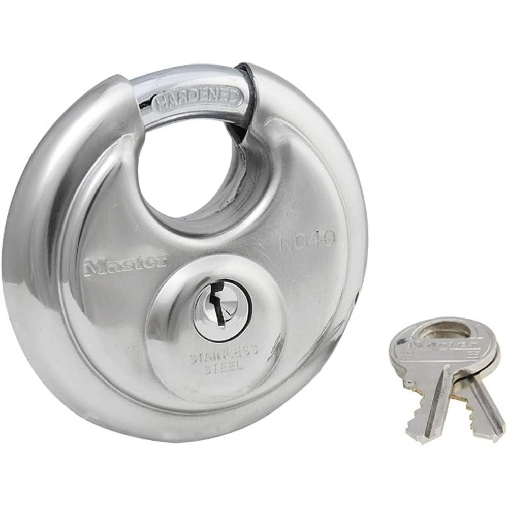 Master Lock Padlock Unisex OS Silver NEW Shielded Disc 40DPF Hardened Steel